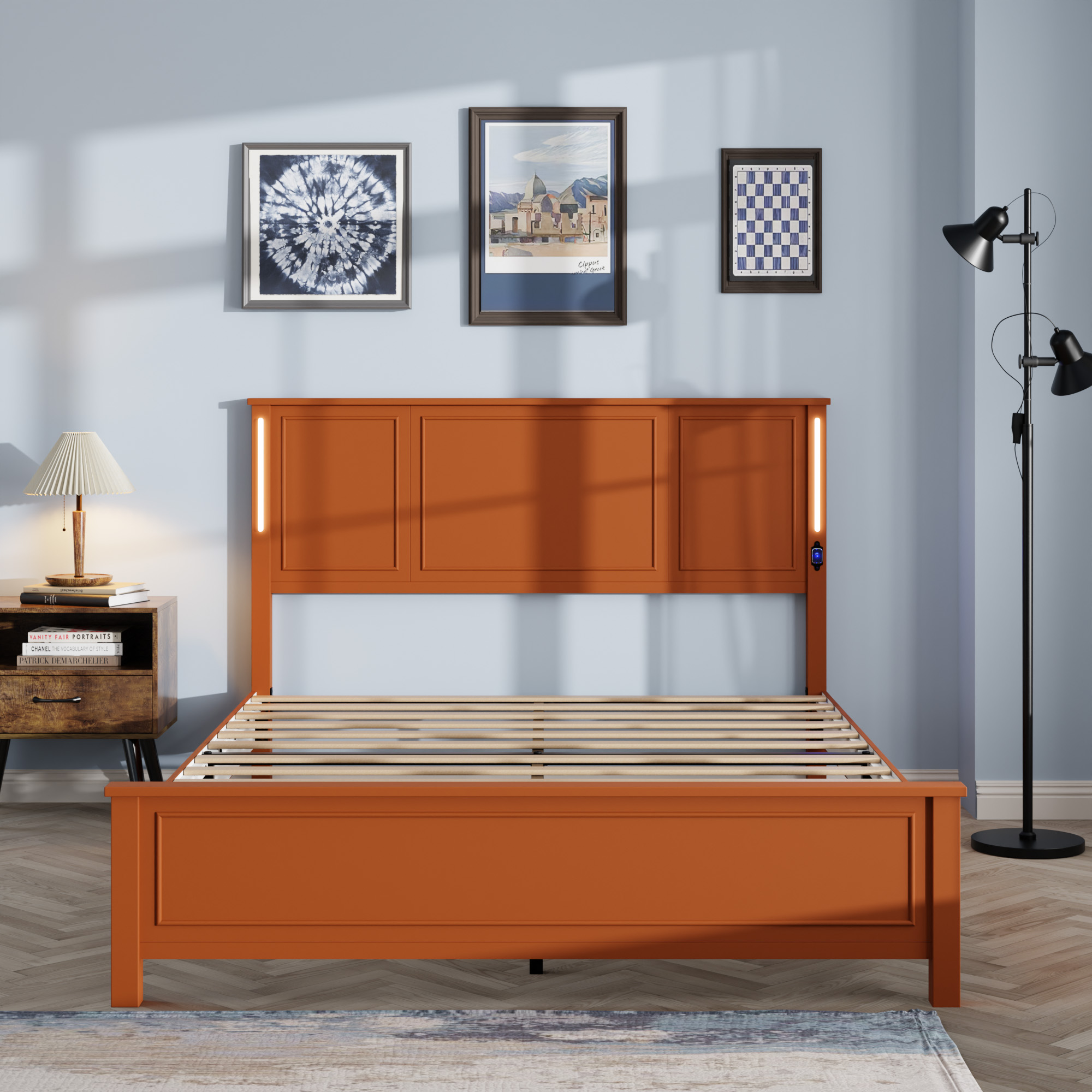Queen Size Platform Bed Frame With Headboard And Footboard