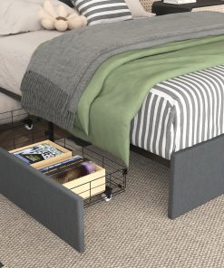 Full Bed Frame With 4 Storage Drawers