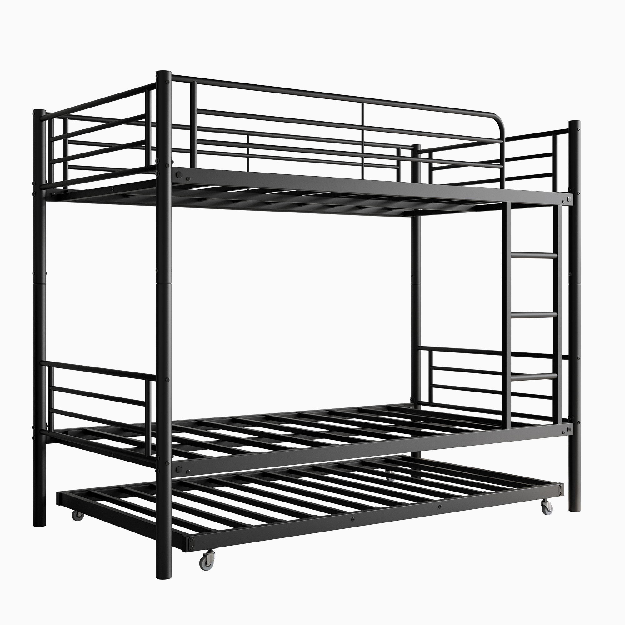Metal Twin over Twin Bunk Bed With Trundle