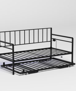 Twin Daybed with RGB LED Lights & Charging Station