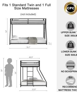 Adam Sturdy Twin over Full Bunk Bed