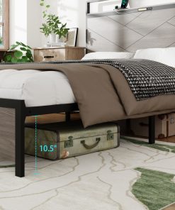 MDF+Metal Full Size Platform Bed Frame