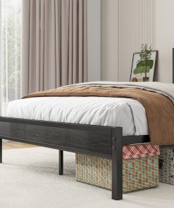Full Size Bed Frame with Storage Headboard