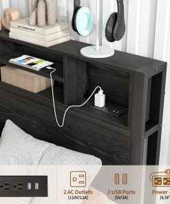 Twin Size Bed Frame With Storage Headboard