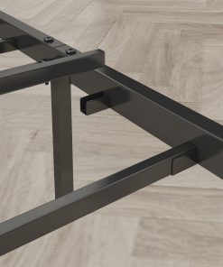 Full Size Bed Frame with Charging Station, Upholstered Headboard