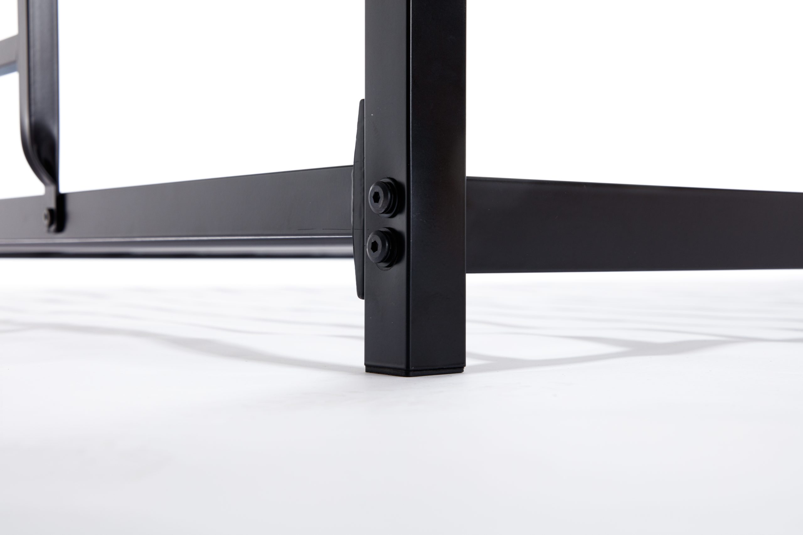 Black Twin Over Twin Bunk Bed With White Mesh Guard Rail