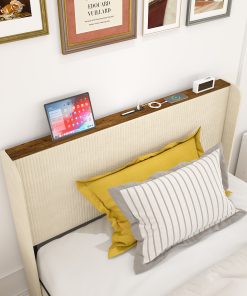 Full Size Platform Bed With Charging Station