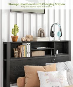 Twin Size Bed Frame With Storage Headboard