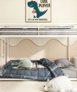 White Twin Over Twin Bunk Bed For Kids And Adult