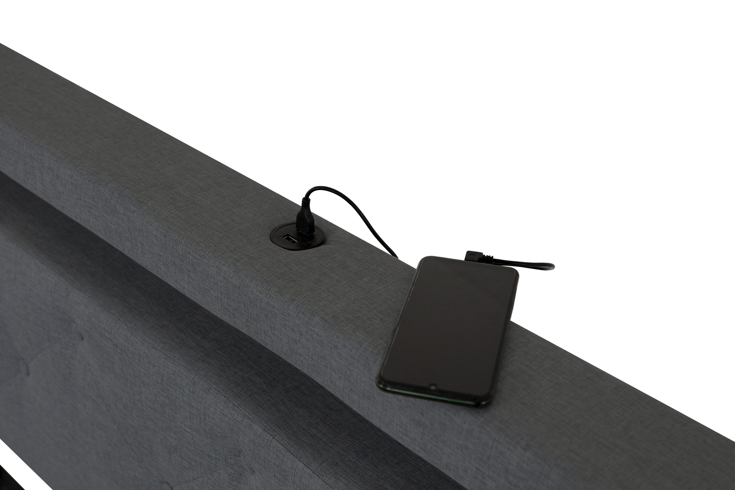 Queen Bed Frame with USB Charging Station & LED Lights