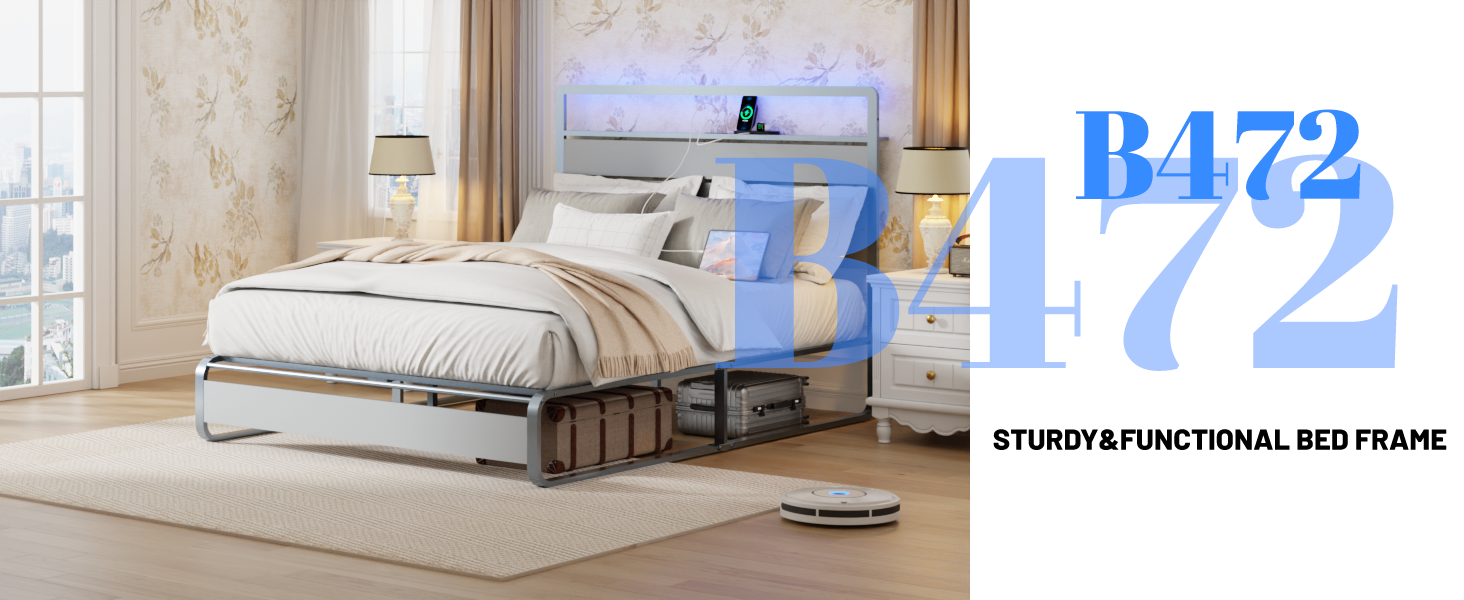 Metal Queen Size Bed Frame With Headboard