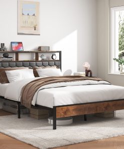 Wooden Queen Bed Frame with Headboard