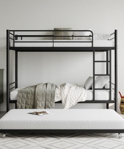Metal Twin over Twin Bunk Bed With Trundle