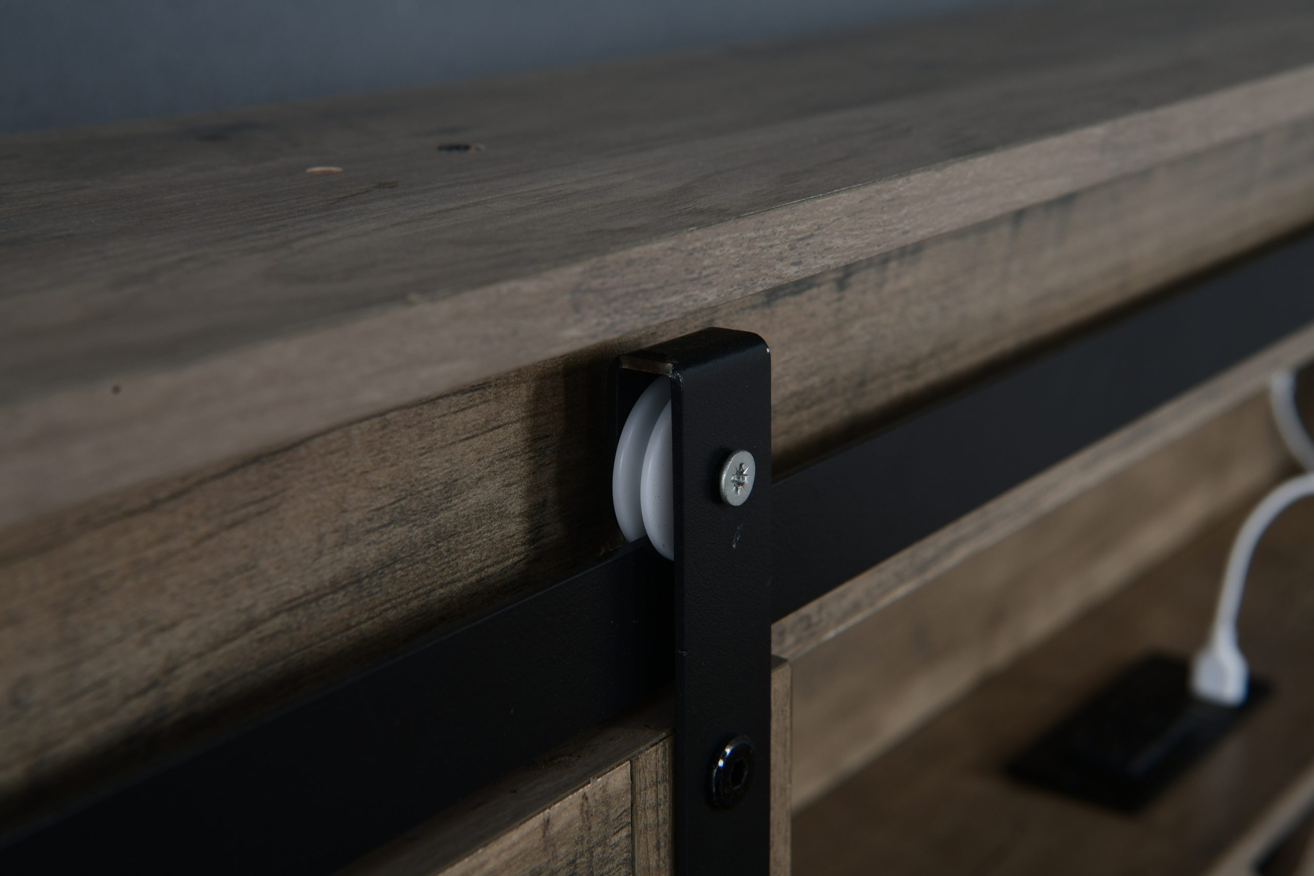 King Size Farmhouse Bed With LED Lights And Charging Station