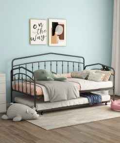 Fox Twin Daybed With Twin Trundle, Black