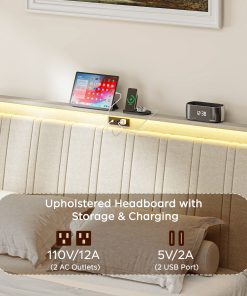 Upholstered Twin Size Platform Bed Frame