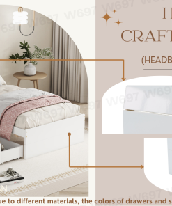 Modern Twin Bed Frame With 2 Drawers