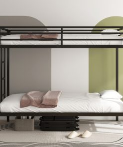 Metal Black Twin Over Twin Bunk Bed