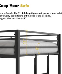 Metal Black Twin Over Twin Bunk Bed