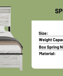 Queen Size Bed Frame Headboard With LED Lights And Charging Station