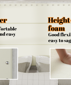 Queen Size Bed Frame with Upholstered Headboard and 4 Storage Drawers