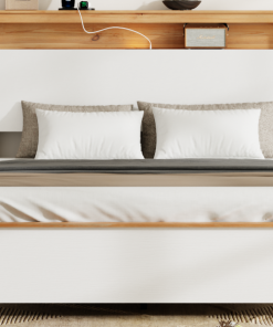 King Bedstead With Charging Station All Wood Bed Frame