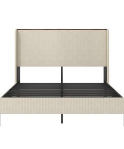 Full Size Platform Bed With Charging Station