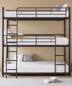 Twin Over Twin Over Twin Heavy Duty Metal Bunk Bed