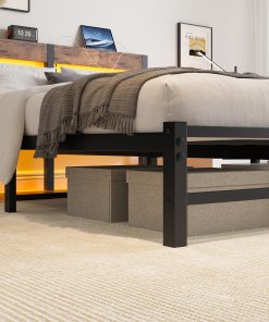 Queen Size Metal Bed Frame with Headboard