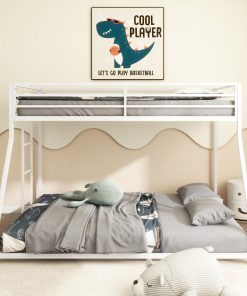 White Twin Over Full Bunk Bed For Kids And Adult