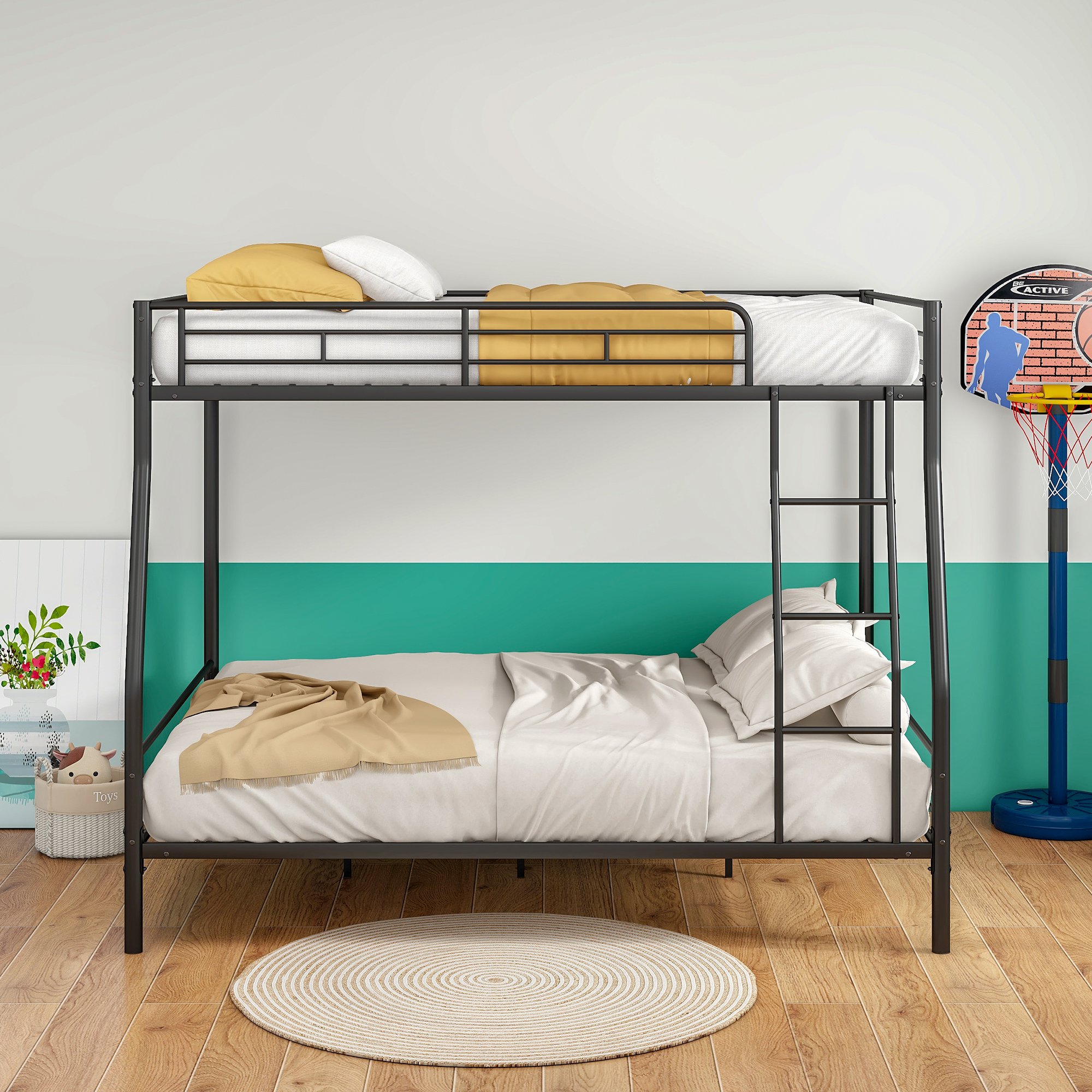 Heavy Duty Metal Full Over Queen Bunk Bed Frame