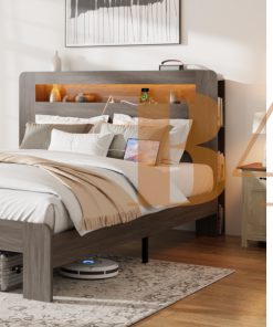 Full Size Bed Frame with Large Under Bed Storage