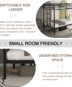 Metal Black Twin Over Twin Bunk Bed