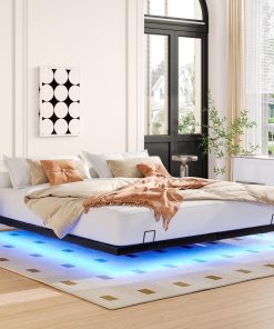 King Size Floating Bed Frames with LED Lights