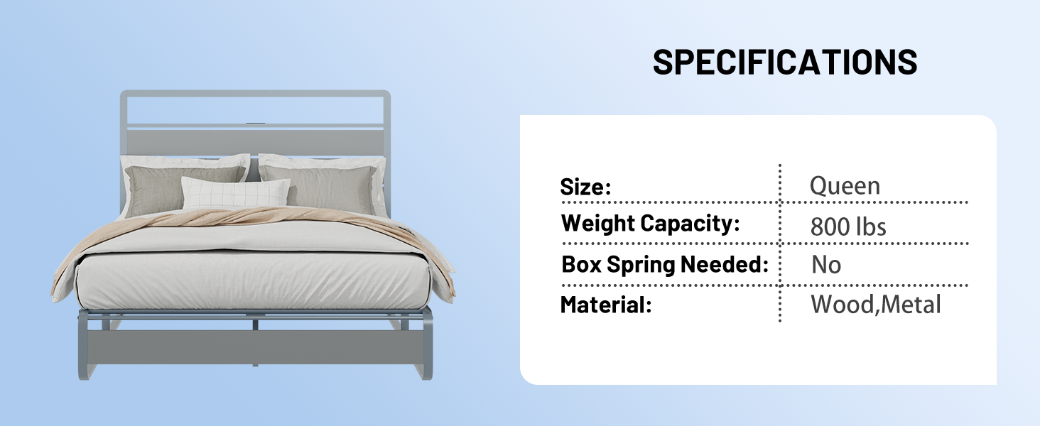 Metal Queen Size Bed Frame With Headboard