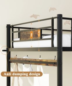 Twin Size Loft Bed Frame With Storage