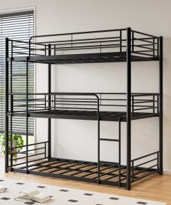 Twin Over Twin Over Twin Metal Bunk Bed Platform Frame