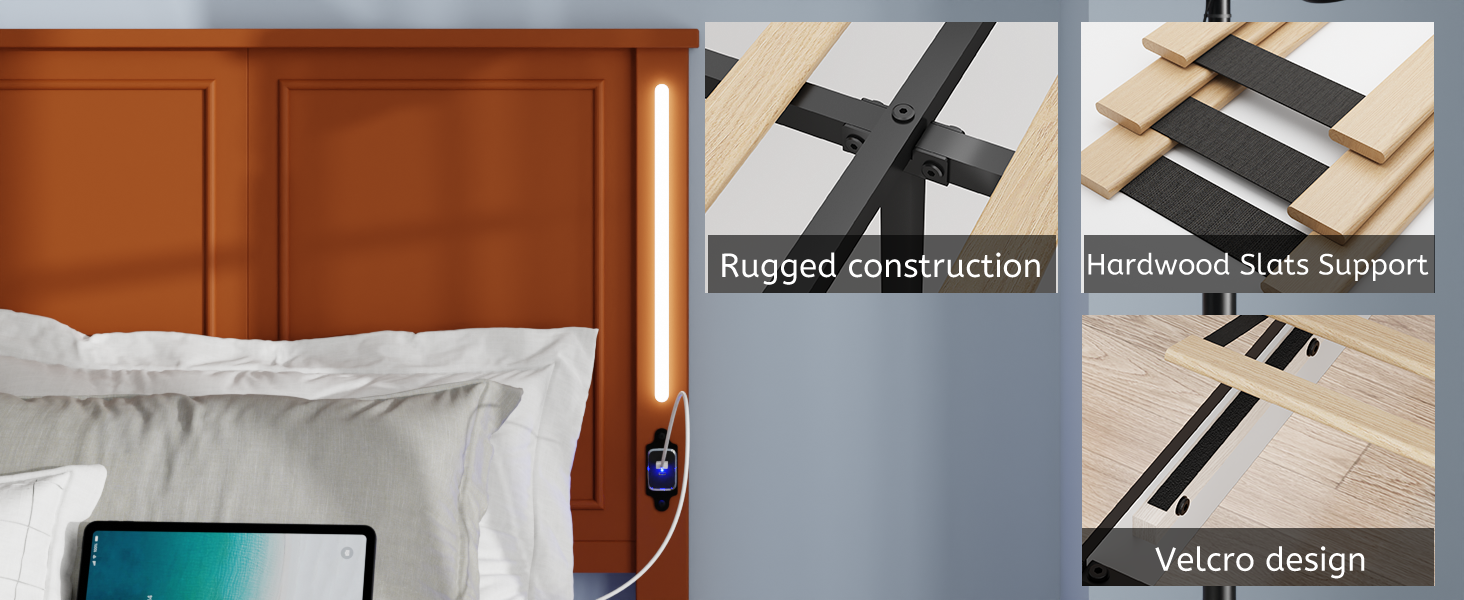 Queen Size Platform Bed Frame With Headboard And Footboard