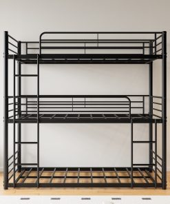 Twin Over Twin Over Twin Metal Bunk Bed Platform Frame