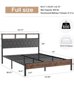 Wooden Full Size Platform Bed Frame