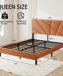 Queen Size Metal Square Platform Bed
