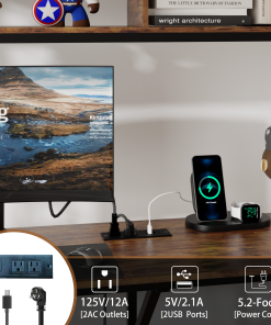 Twin Size Loft Bed With L-shaped Desk, Charging Station