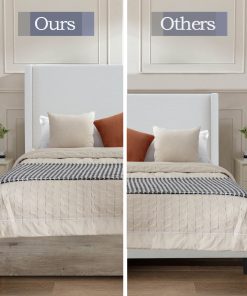 Shelton Upholstered Wingback Bed, Queen