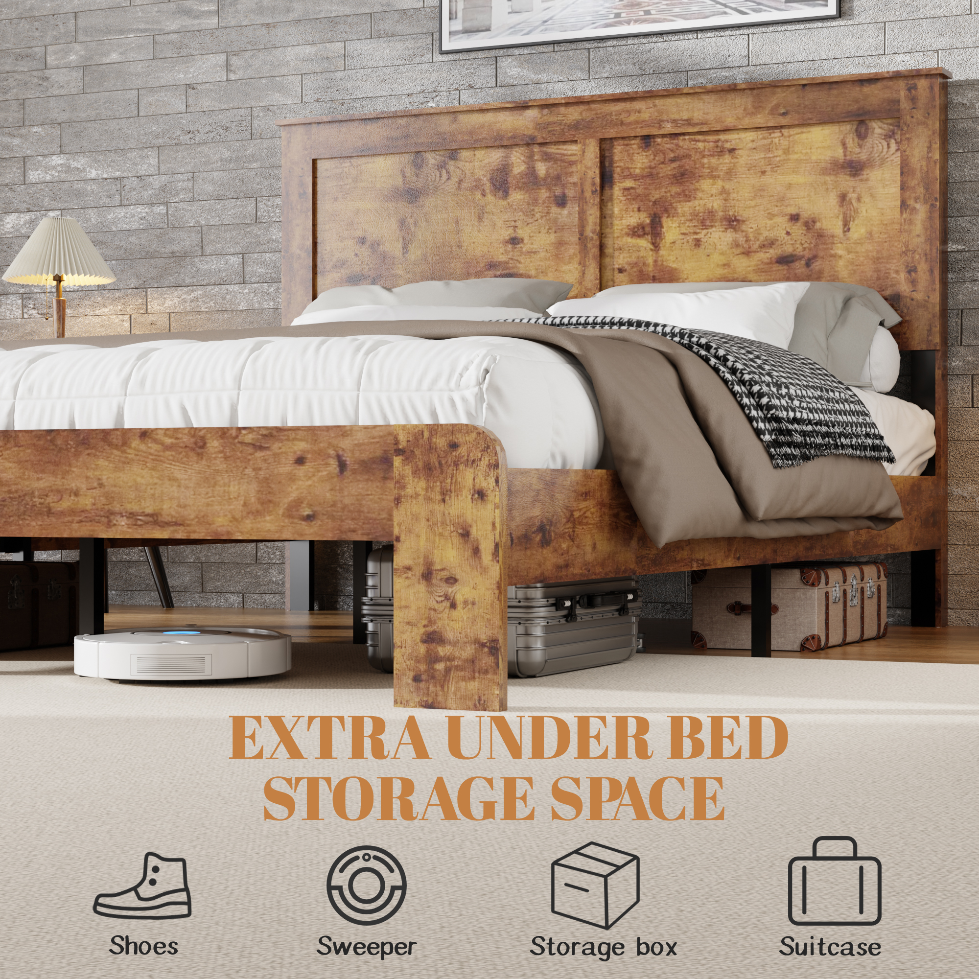 Wooden Twin Platform Bed Frame