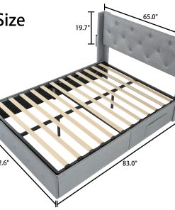 Queen Size Bed Frame with Storage