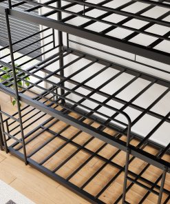 Twin Over Twin Over Twin Metal Bunk Bed Platform Frame