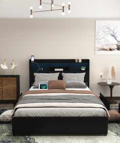 Full Bed Frame With 6 Storage Drawers