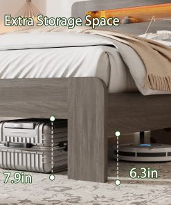 Full Size Bed Frame with Large Under Bed Storage