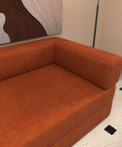 Convertible Sleeper Sofa Bed with Cylindrical Pillow