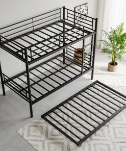 Metal Twin over Twin Bunk Bed With Trundle